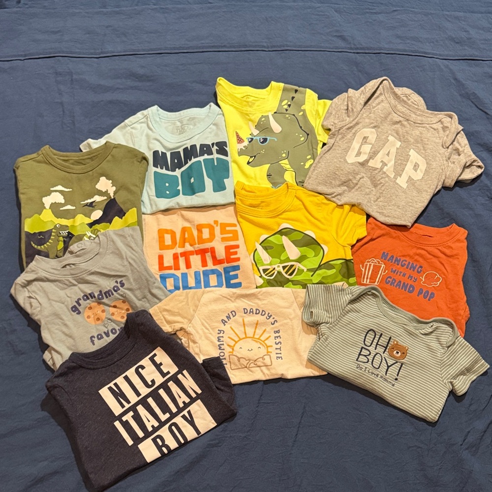 Set of 11 Toddler Graphic T-Shirts & Onesies in Excellent Condition